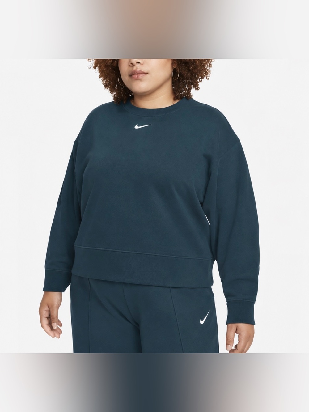 NWT Nike Sportswear Essential Loose Phoenix Fleece Sweatshirt Blue Women Plus 1X